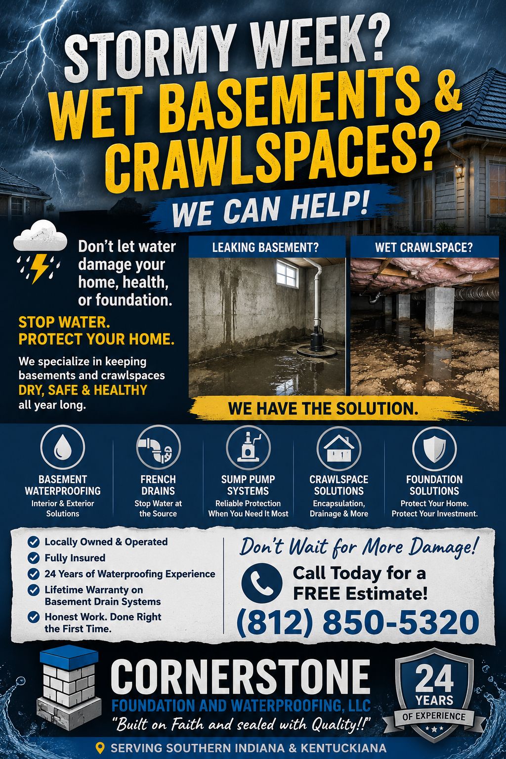 Stormy Week? Wet Basements & Crawlspaces? We Can Help. β photo 1