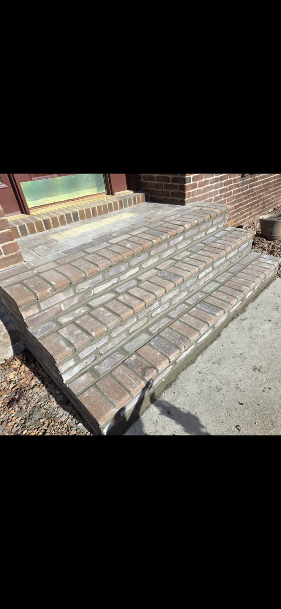 Brick stairway, tuckpointed and stabilized
