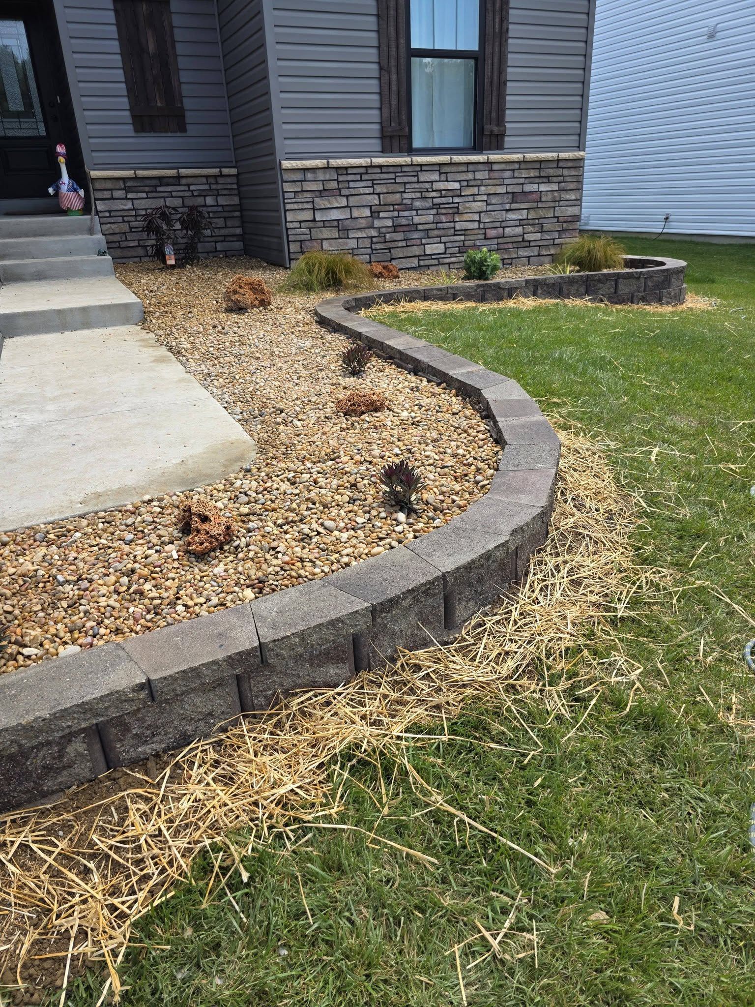 43' Curved Retaining Wall — after