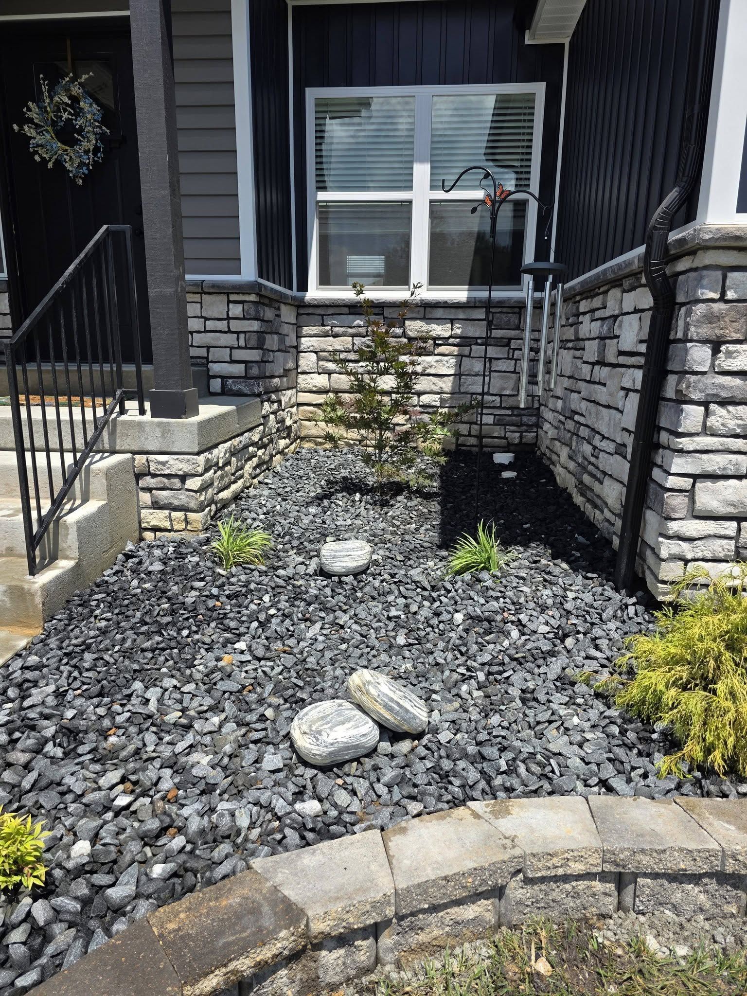 This Week's Work: 43' Curved Retaining Wall, French Drain & Grading — photo 6
