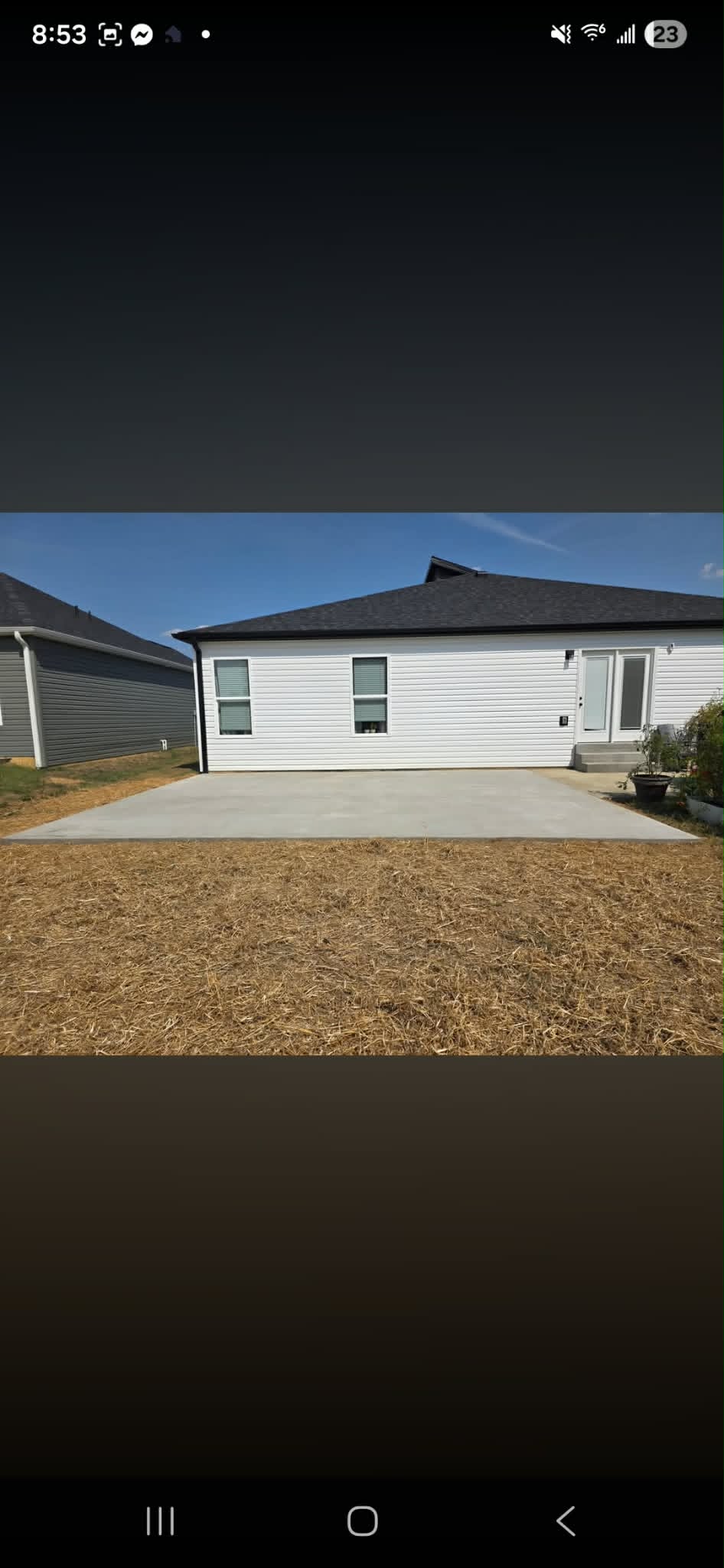 20'×25' Concrete Patio Extension, Broom Finish