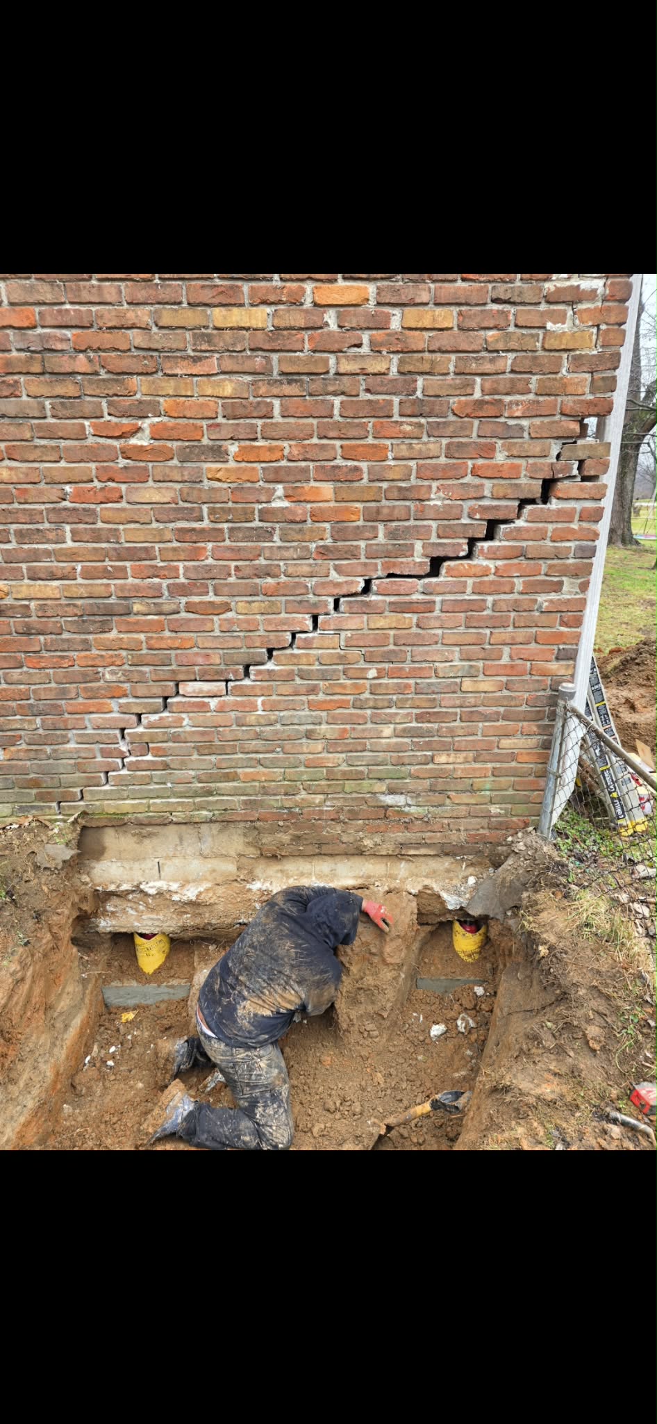 Foundation Lift with Concrete Piers — Full Masonry Stabilization — photo 1